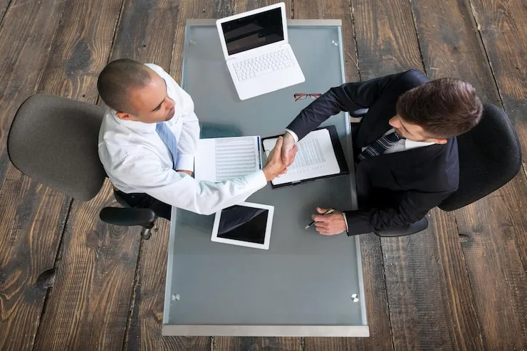 Contract documents on a desk in Tokyo